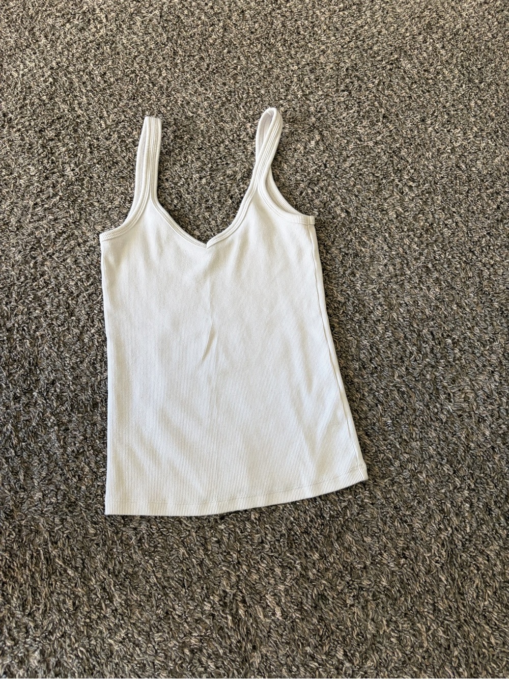 Abercrombie & Fitch White Ribbed V-Neck Camisole